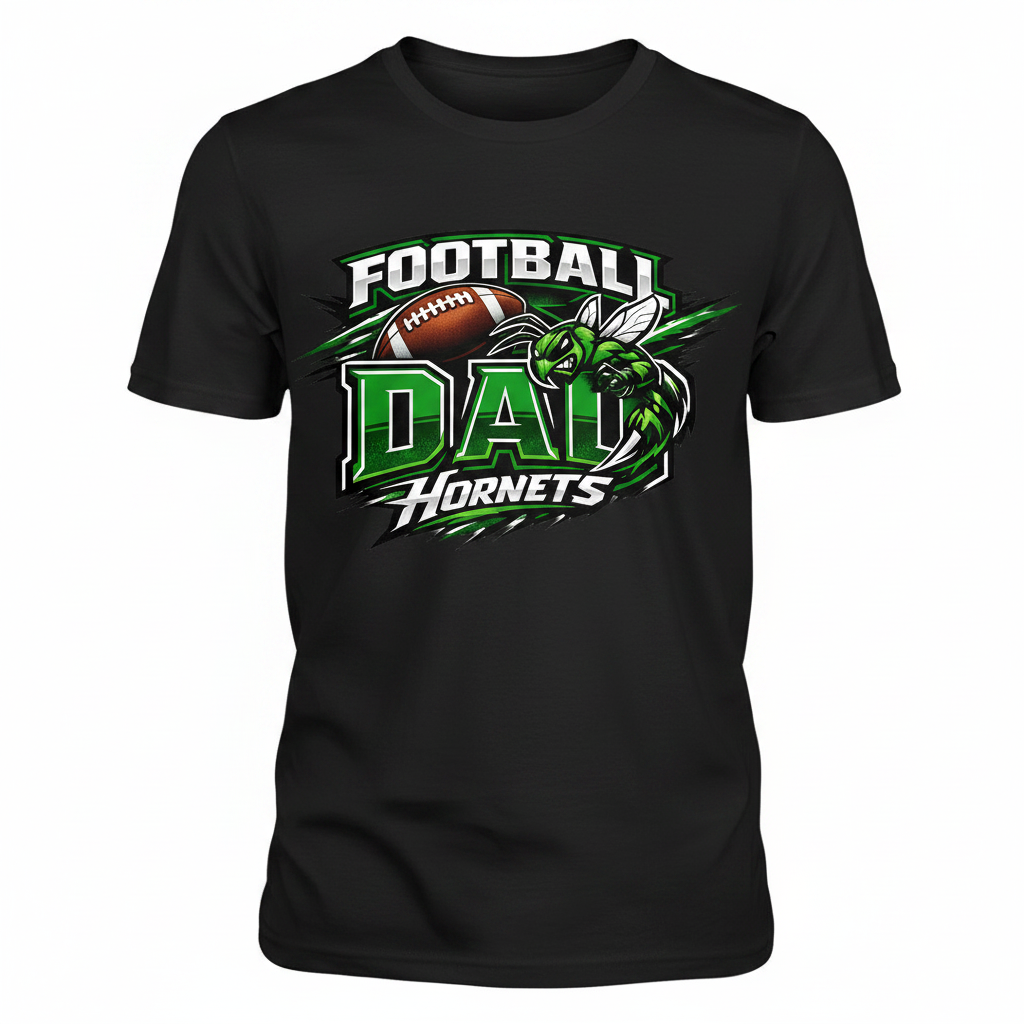 Hornets Football Dad T-Shirt - Black
