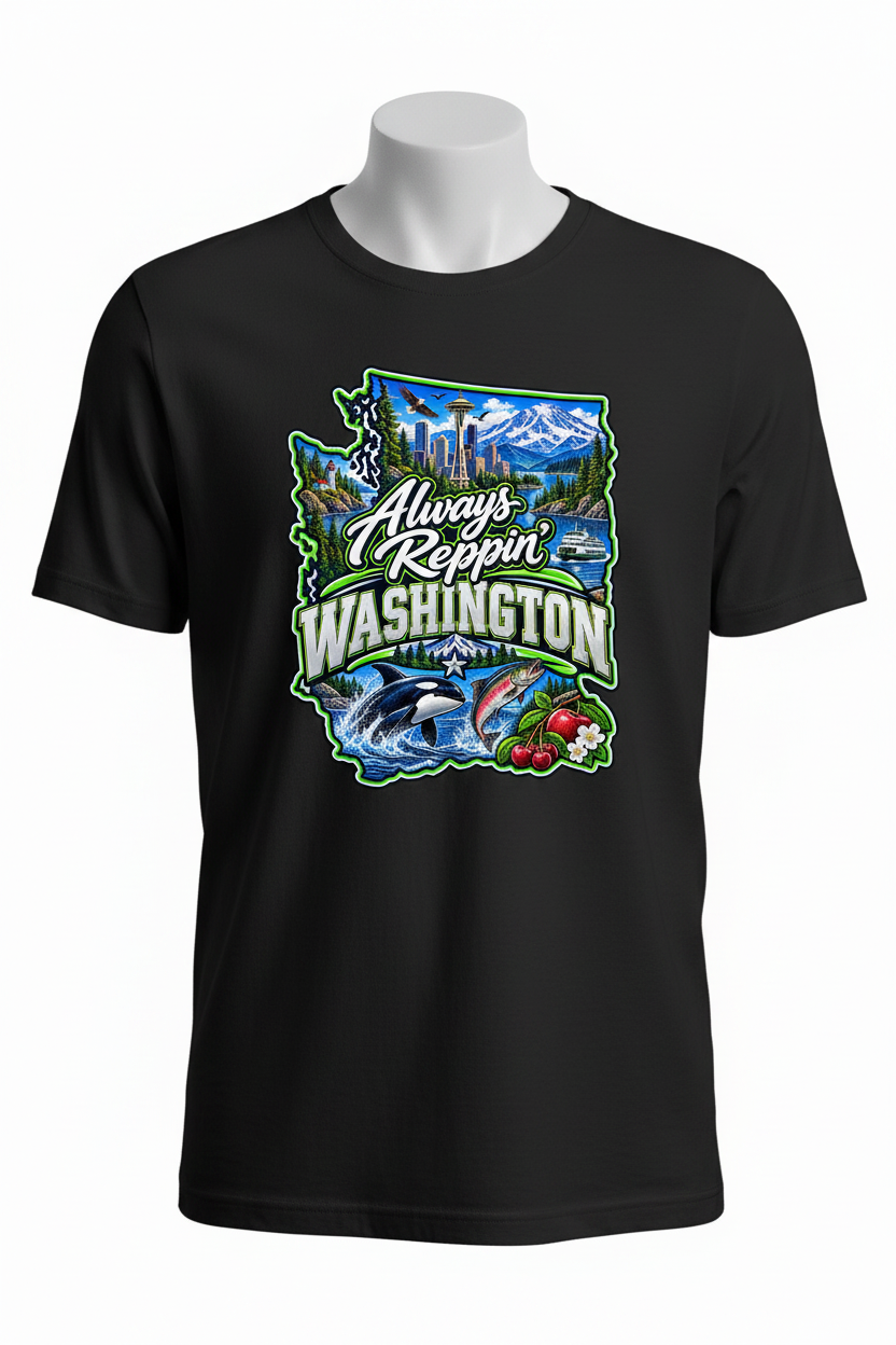 Always Reppin Washington T-Shirt - Black