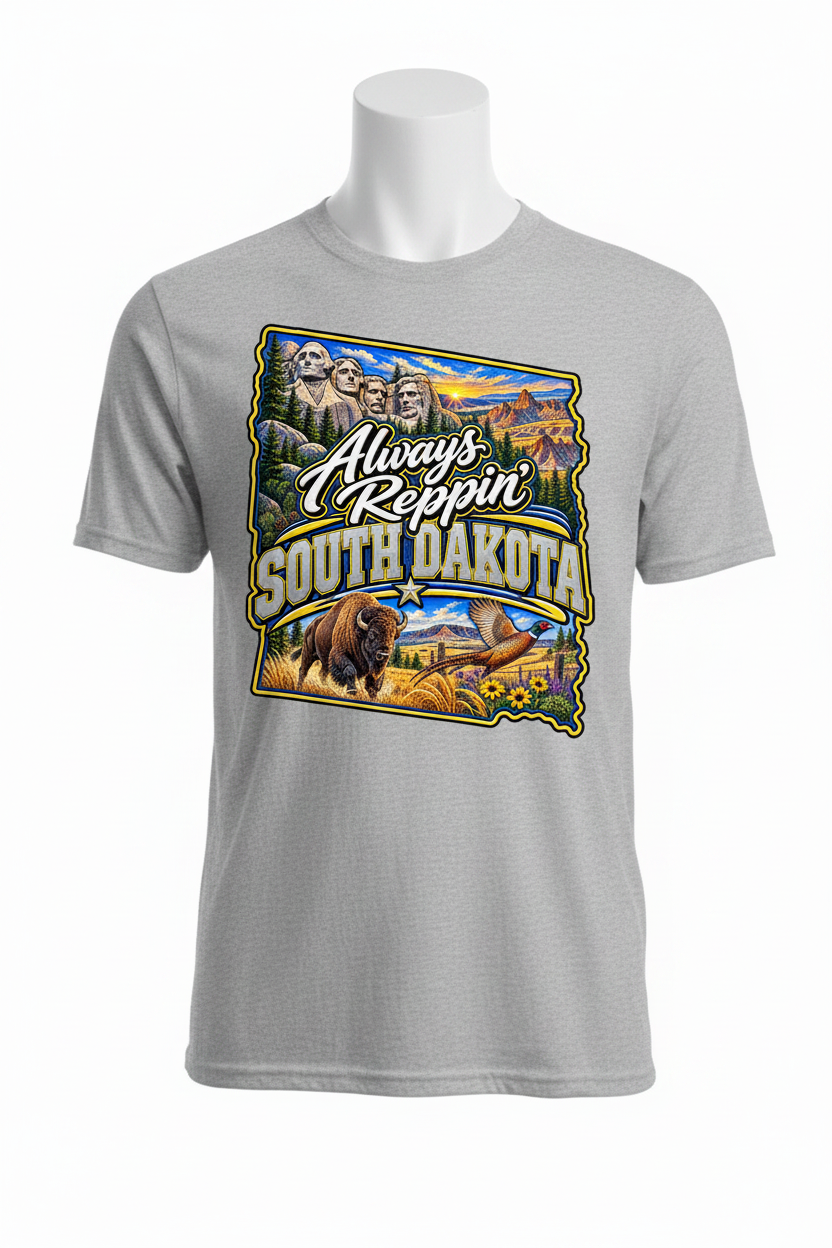 Always Reppin South Dakota T-Shirt - Grey