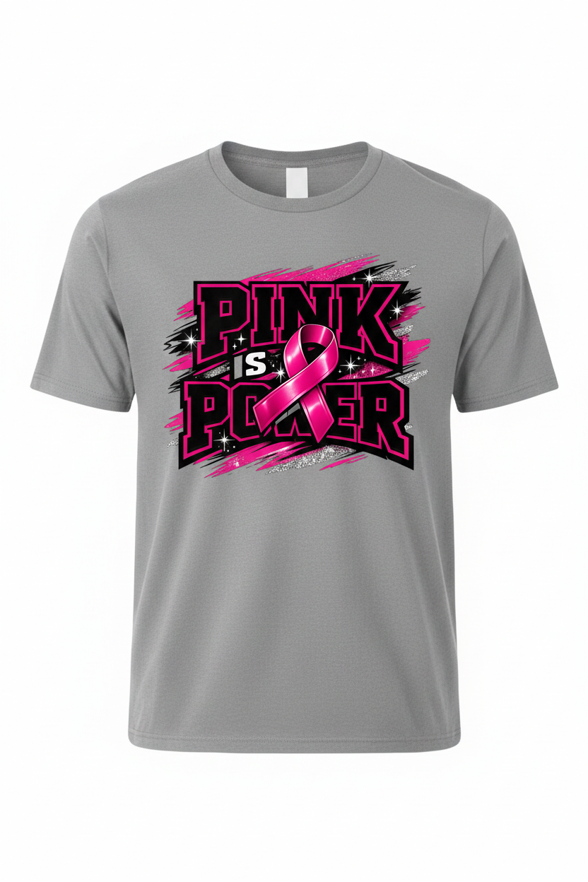 Gray - Pink Is Power T-Shirt