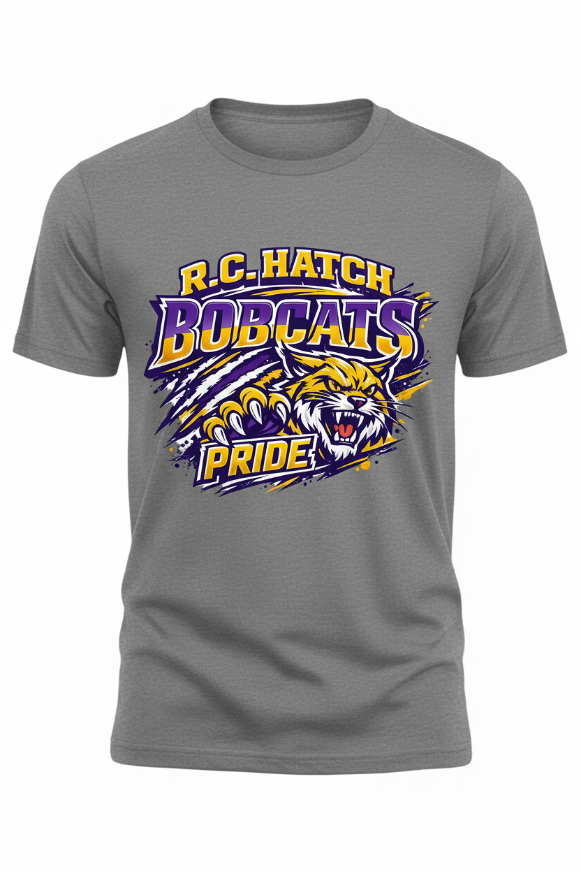 Gray - R.C. Hatch Bobcats Pride T-Shirt