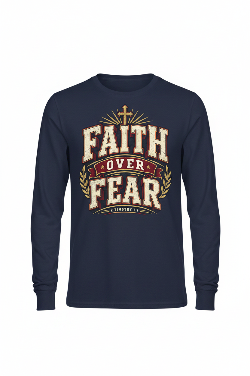 Faith Over Fear Long Sleeve - Navy