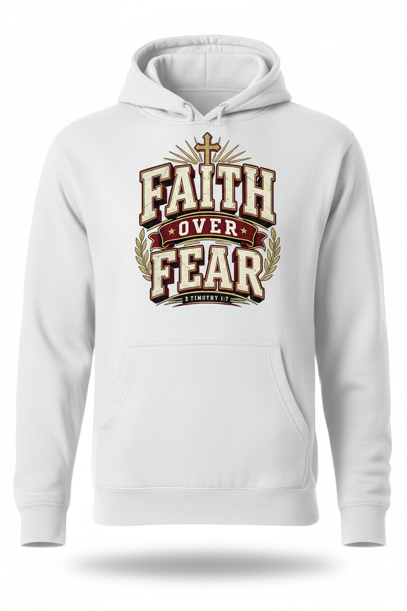 Faith Over Fear Hoodie - White