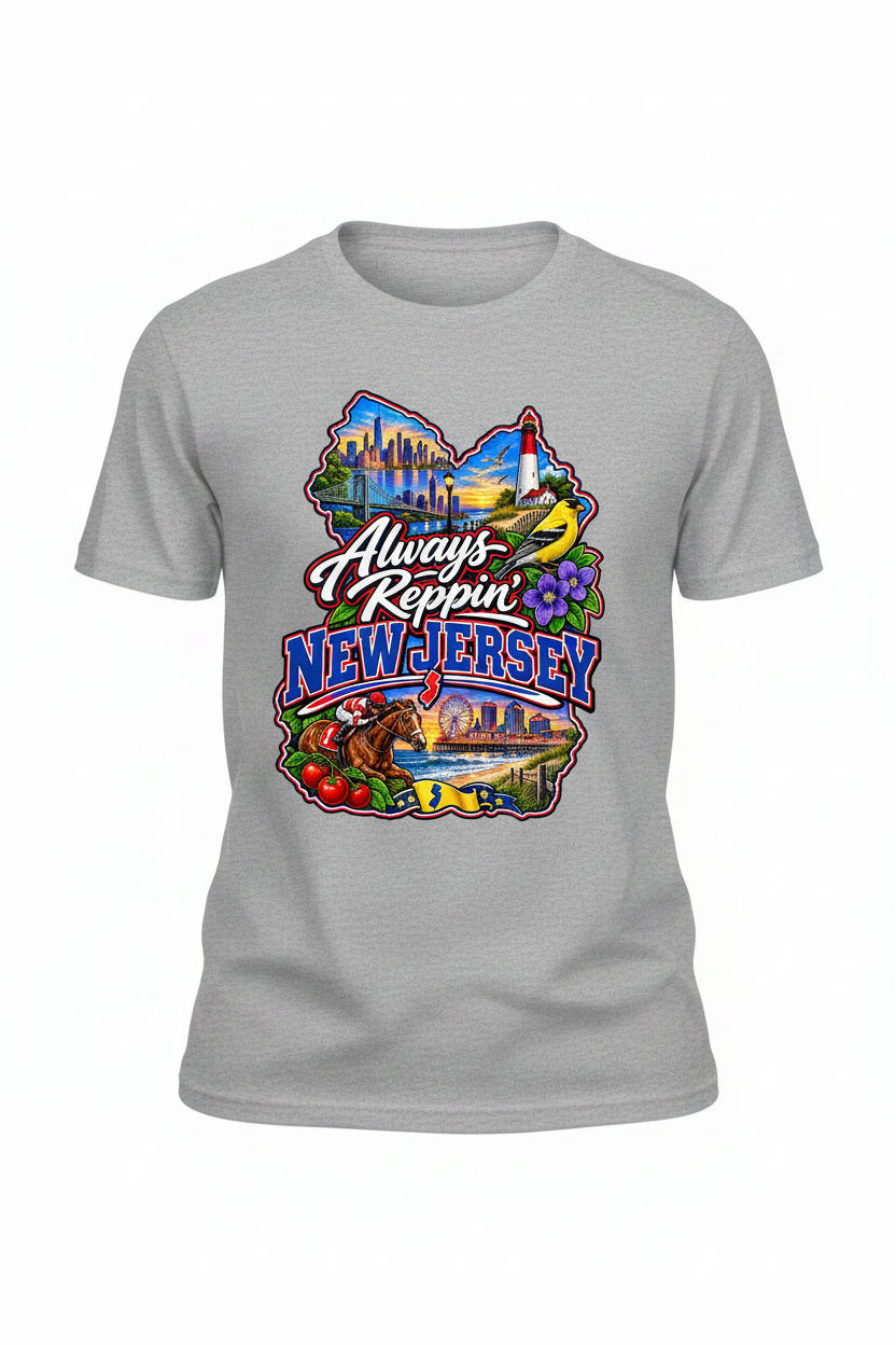 Always Reppin New Jersey T-Shirt - Grey