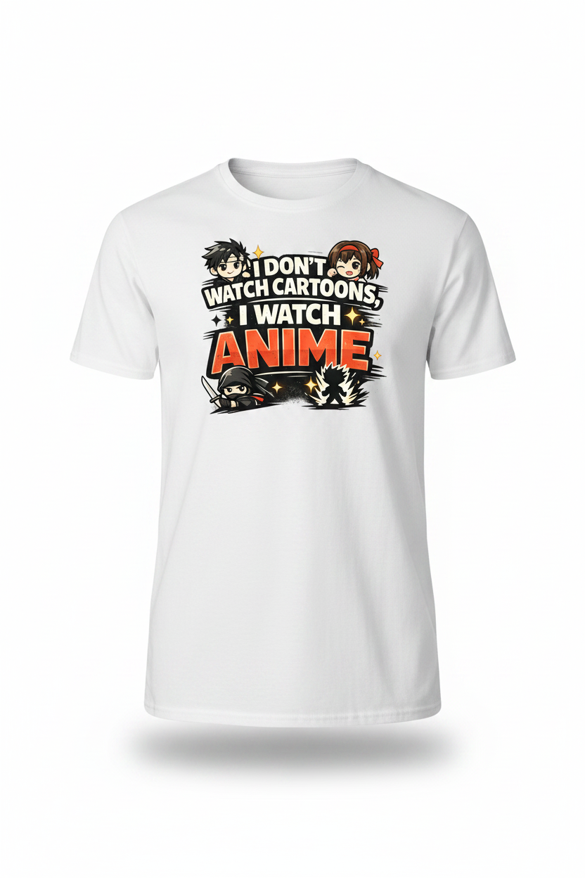 White - I Don't Watch Cartoons I Watch Anime T-Shirt