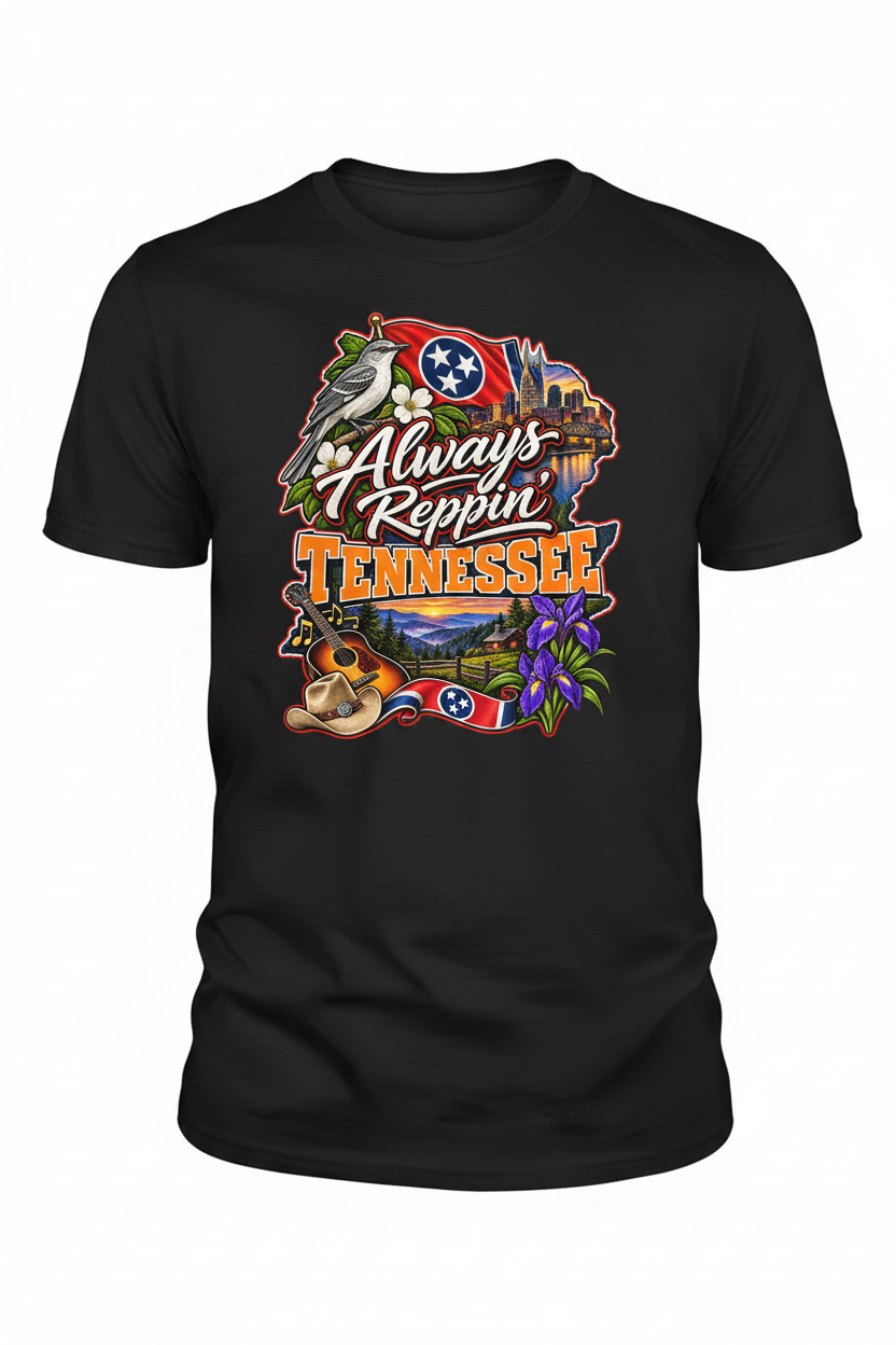 Always Reppin Tennessee T-Shirt - Black