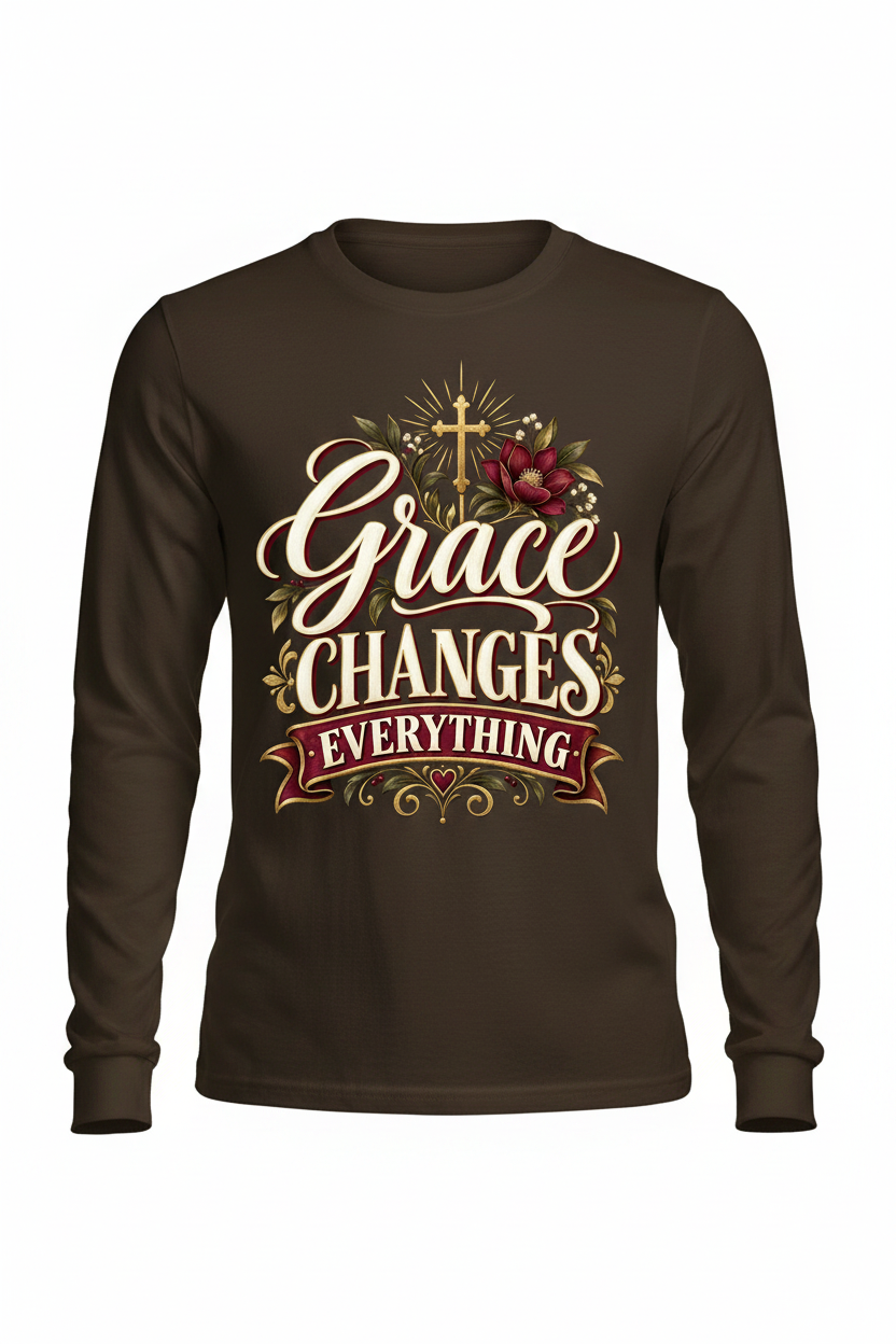 Grace Changes Everything Long Sleeve - Brown