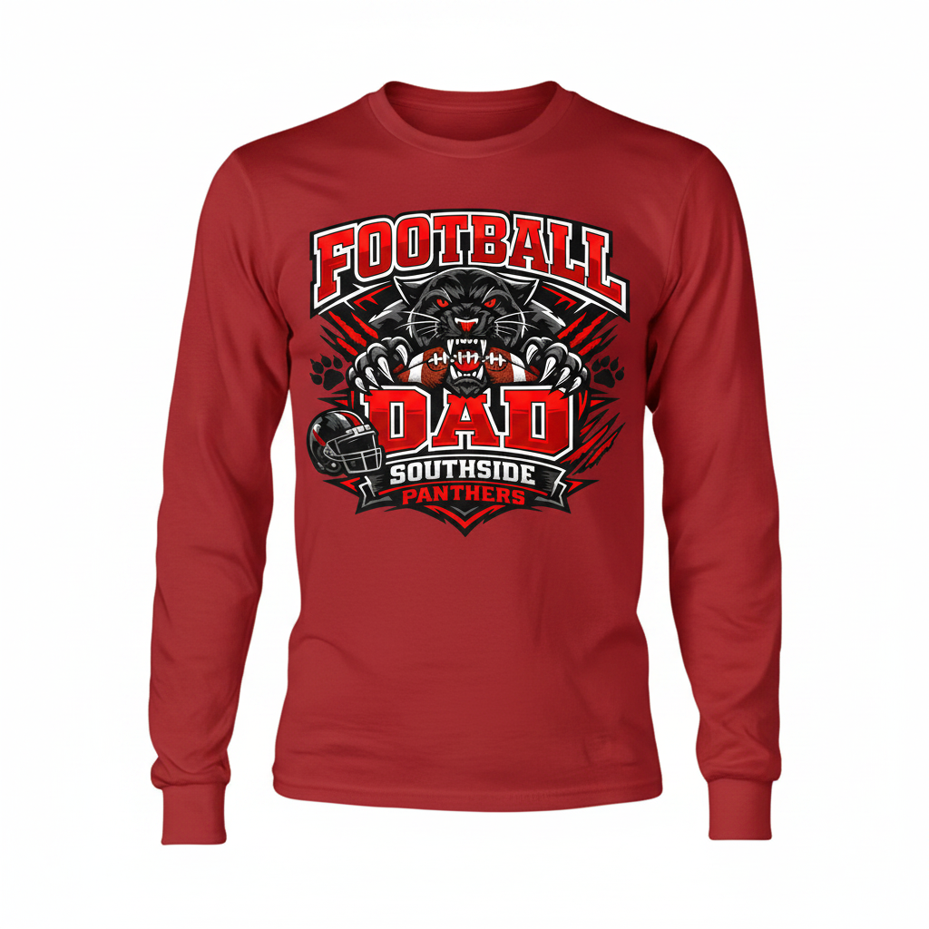 Football Dad Long Sleeve - Red