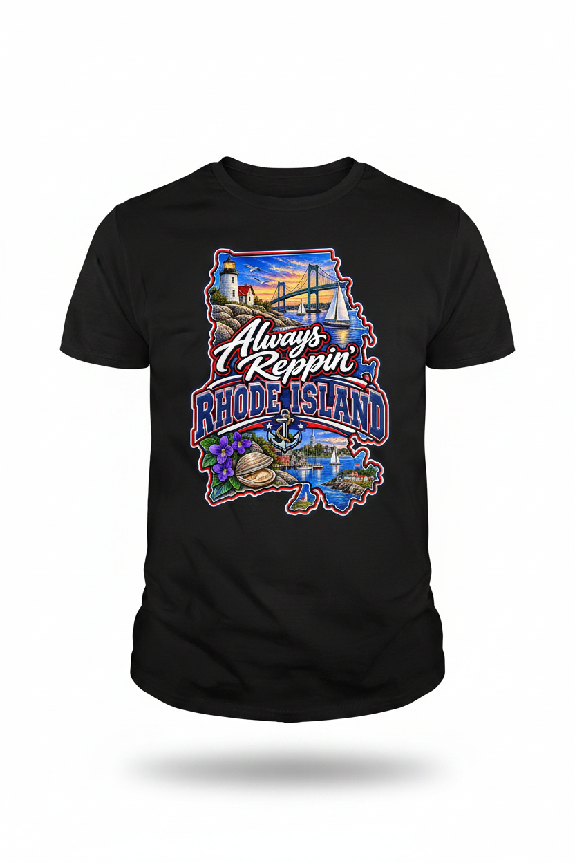 Always Reppin Rhode Island T-Shirt - Black
