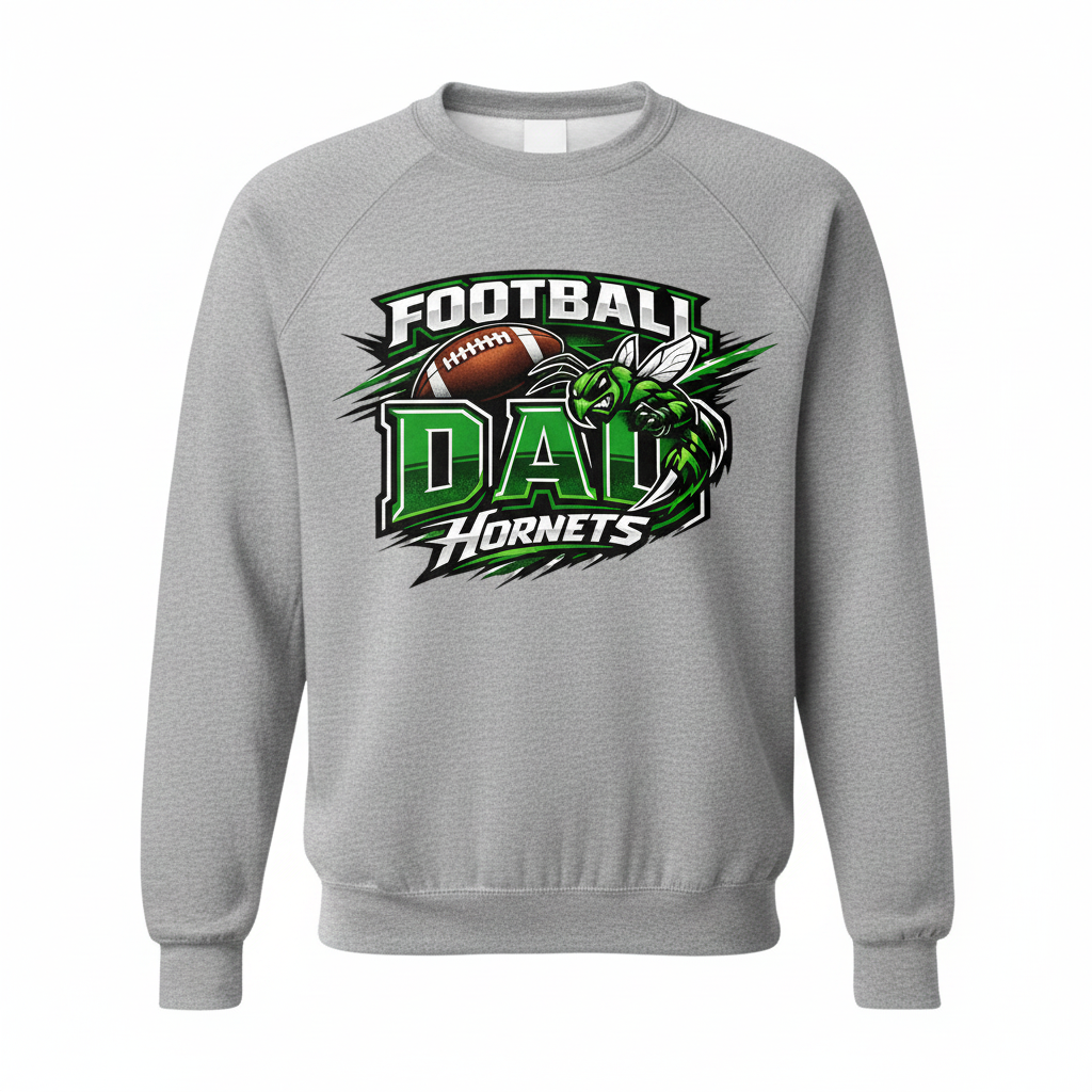 Hornets Football Dad Crewneck - Gray