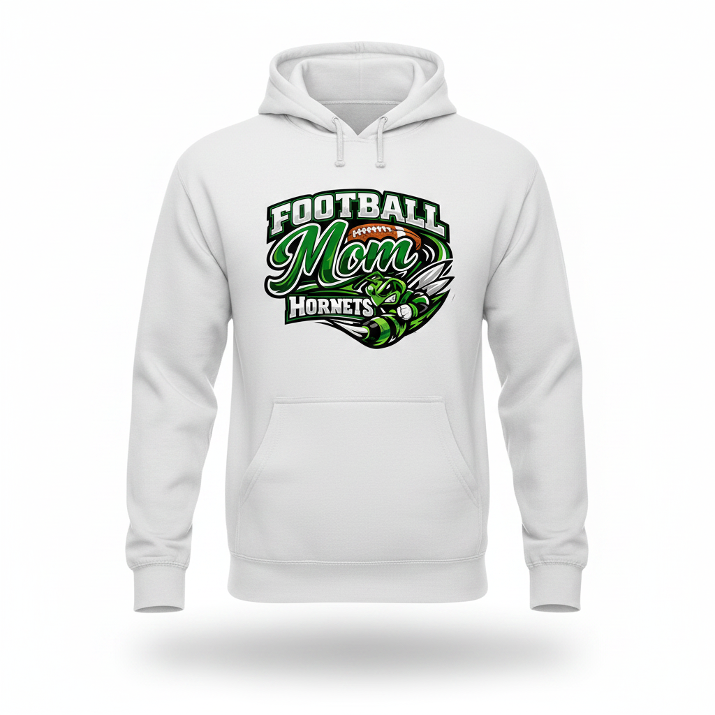 Hornets Football Mom Hoodie - White
