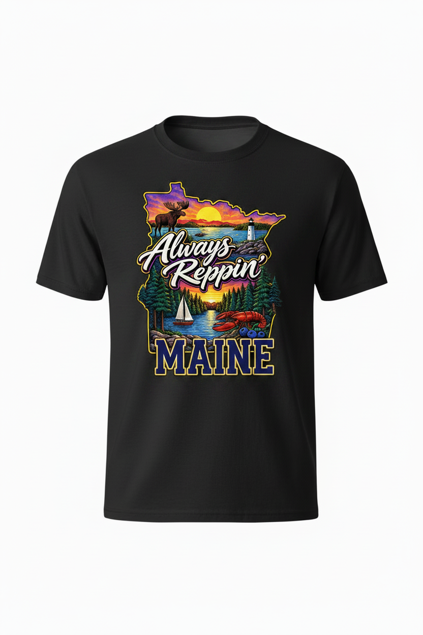 Always Reppin Maine T-Shirt - Black
