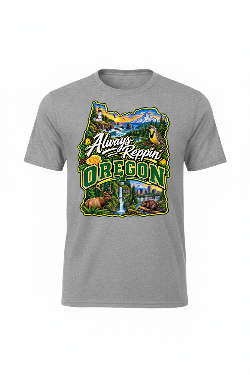 Always Reppin Oregon T-Shirt - Grey