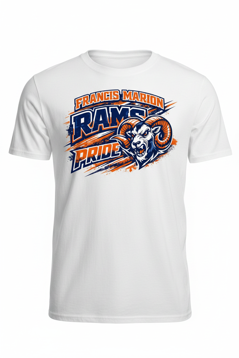 White - Francis Marion Rams Pride T-Shirt