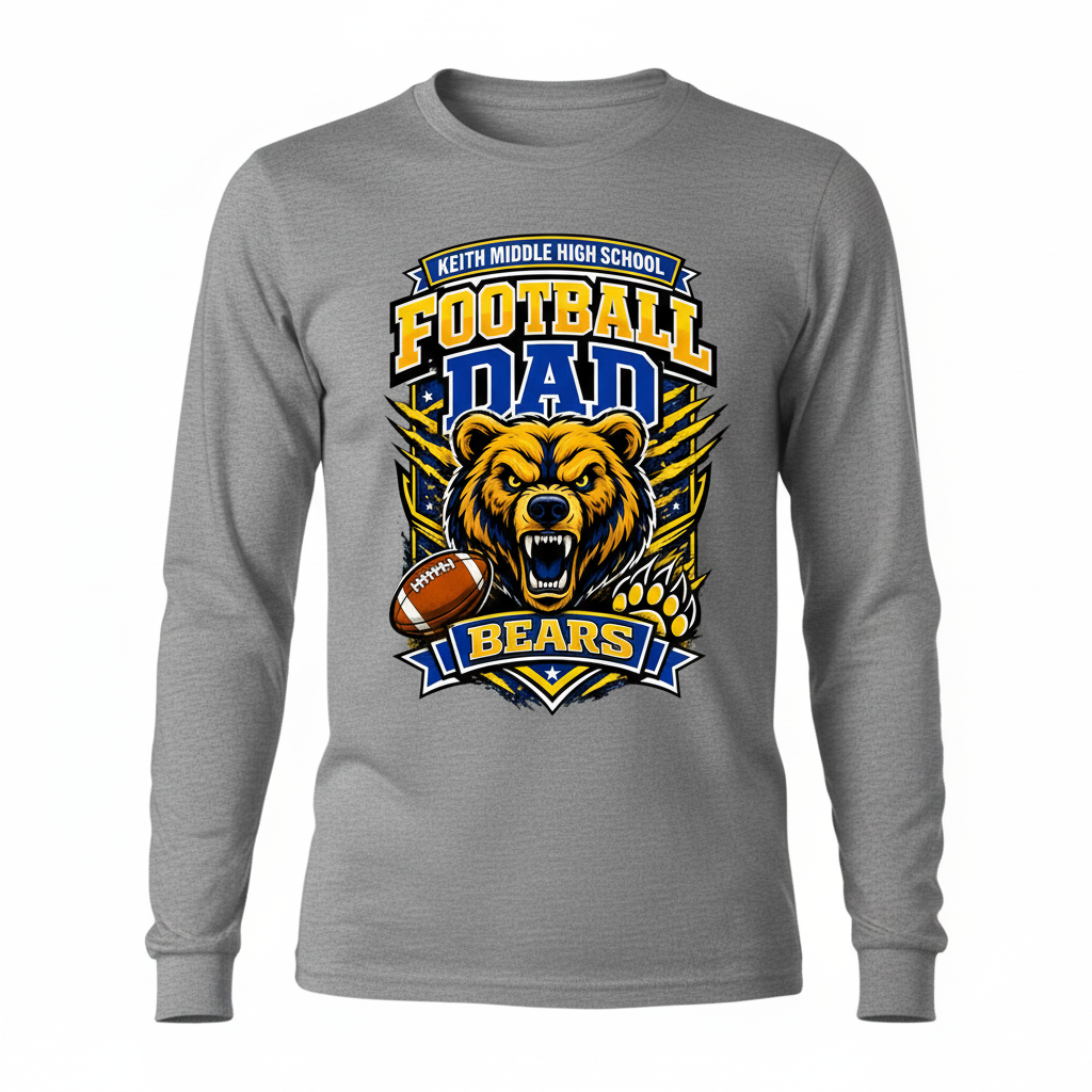 Football Dad Long Sleeve - Gray