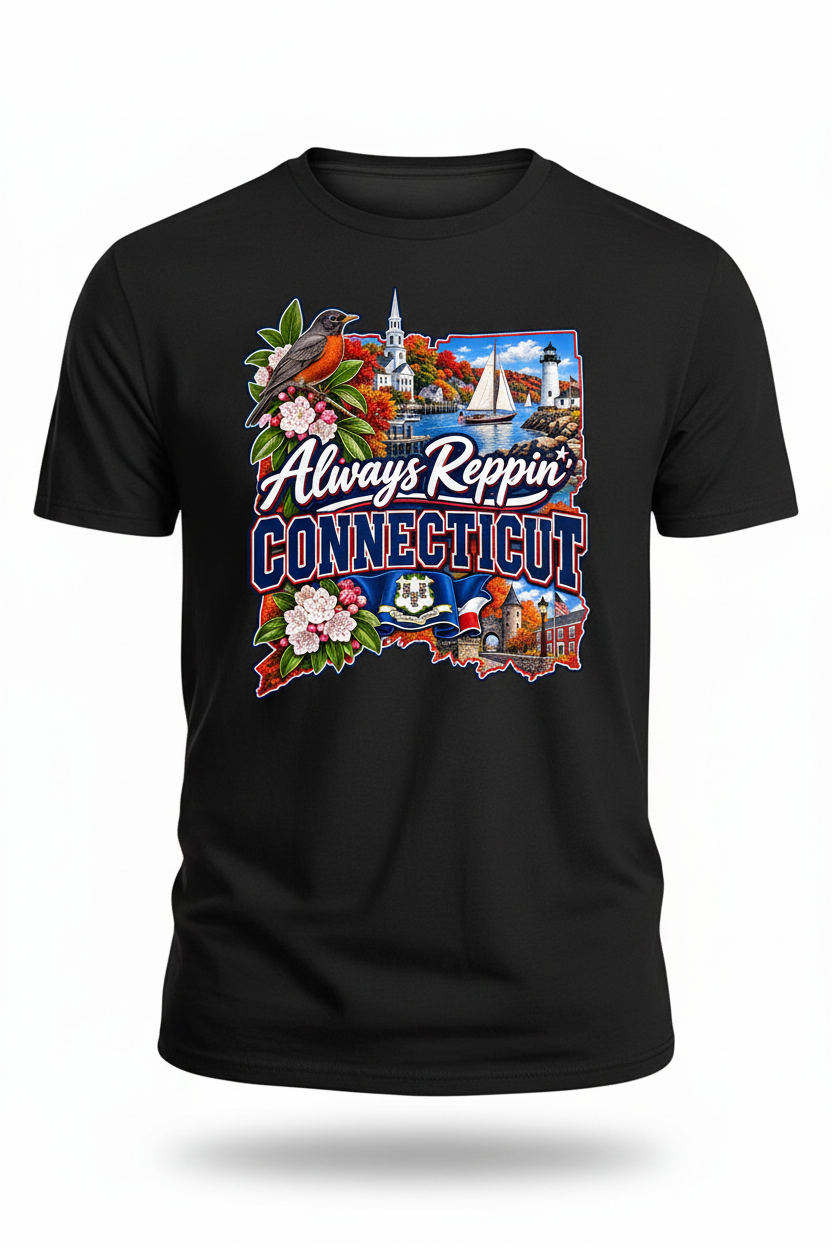 Always Reppin Connecticut T-Shirt - Black