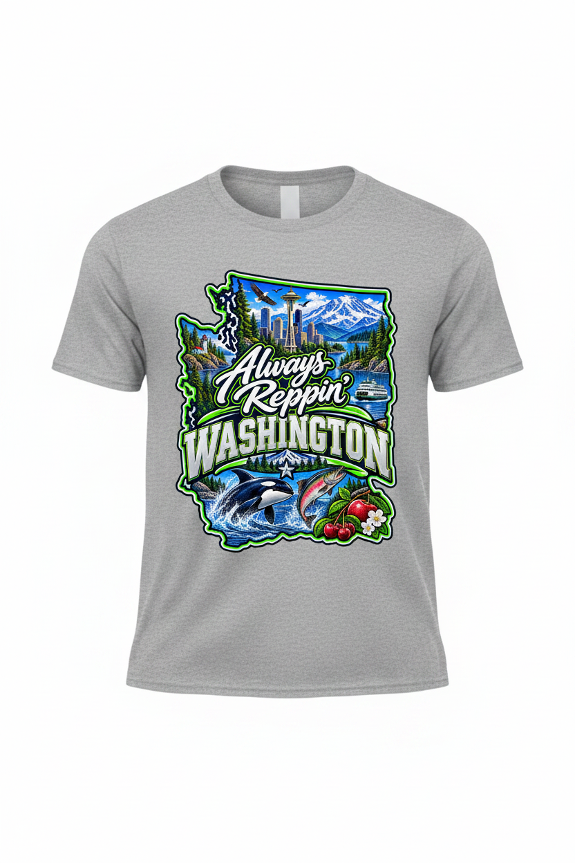 Always Reppin Washington T-Shirt - Grey