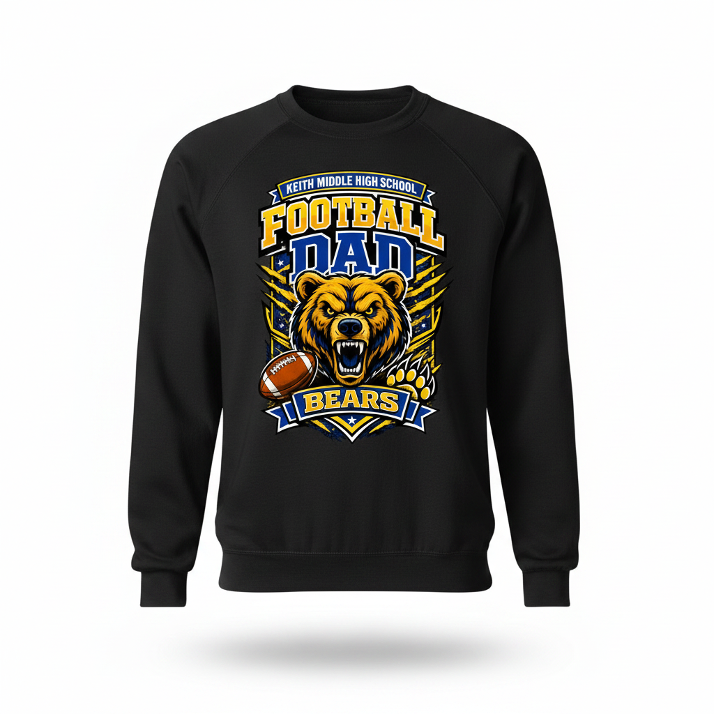 Football Dad Crewneck - Black