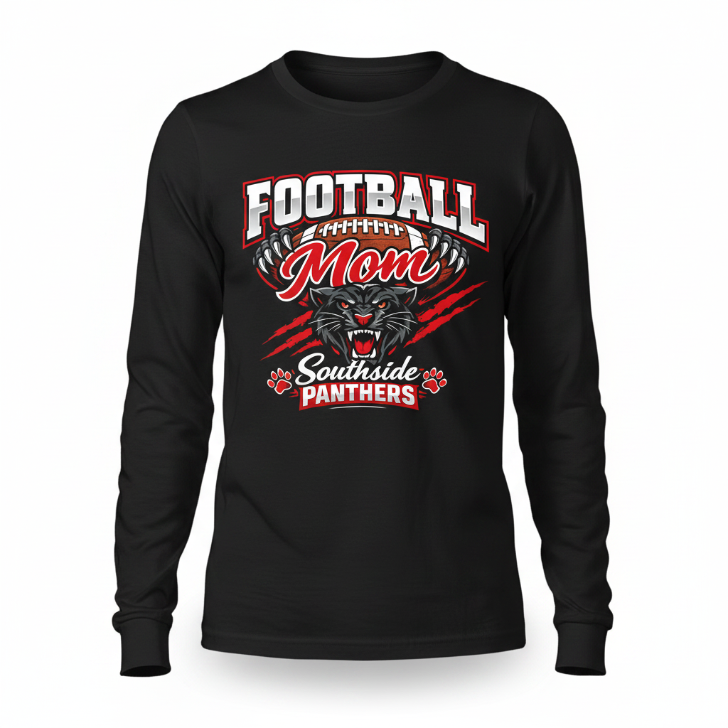 Football Mom Long Sleeve - Black
