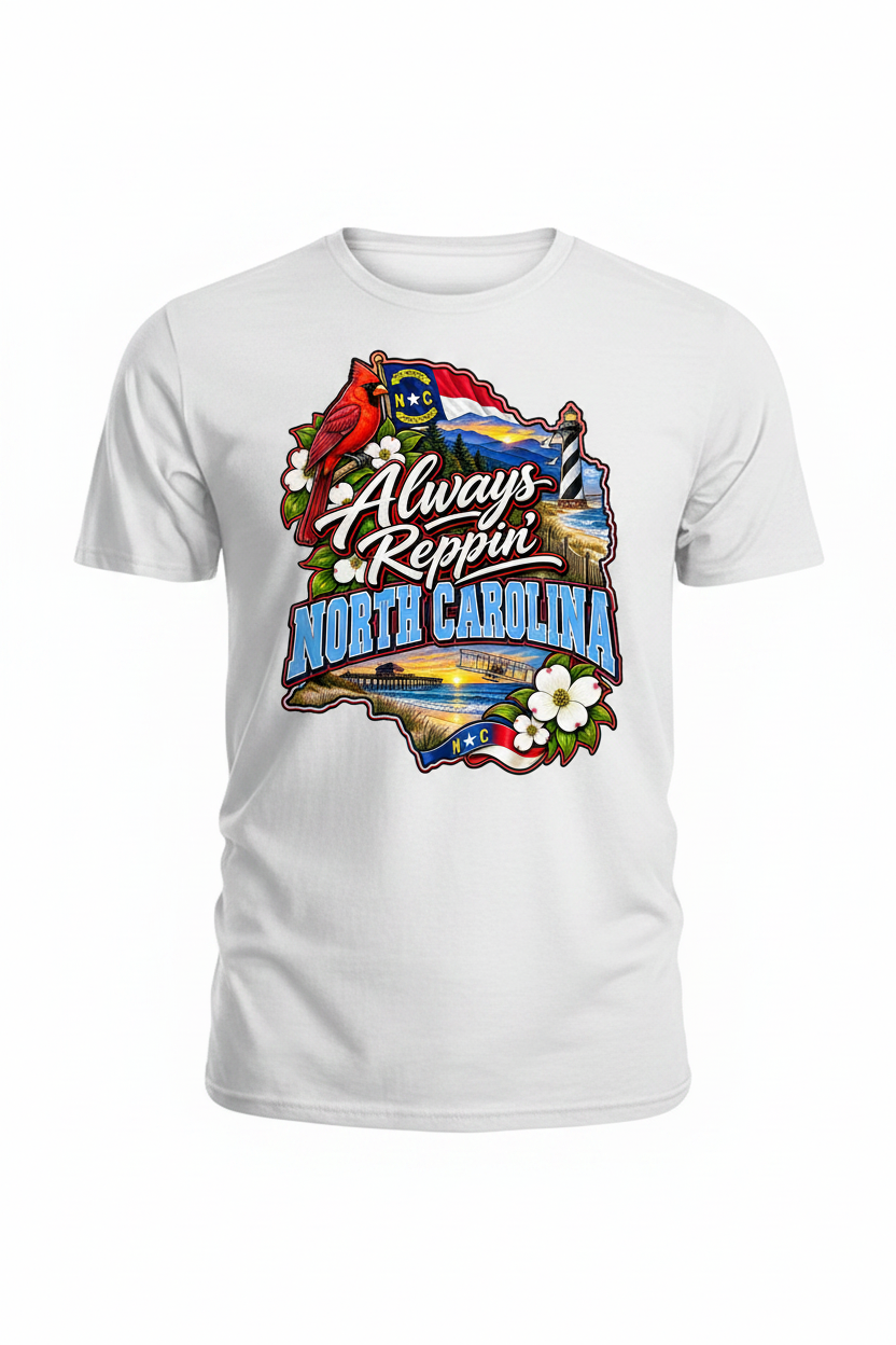 Always Reppin North Carolina T-Shirt - White