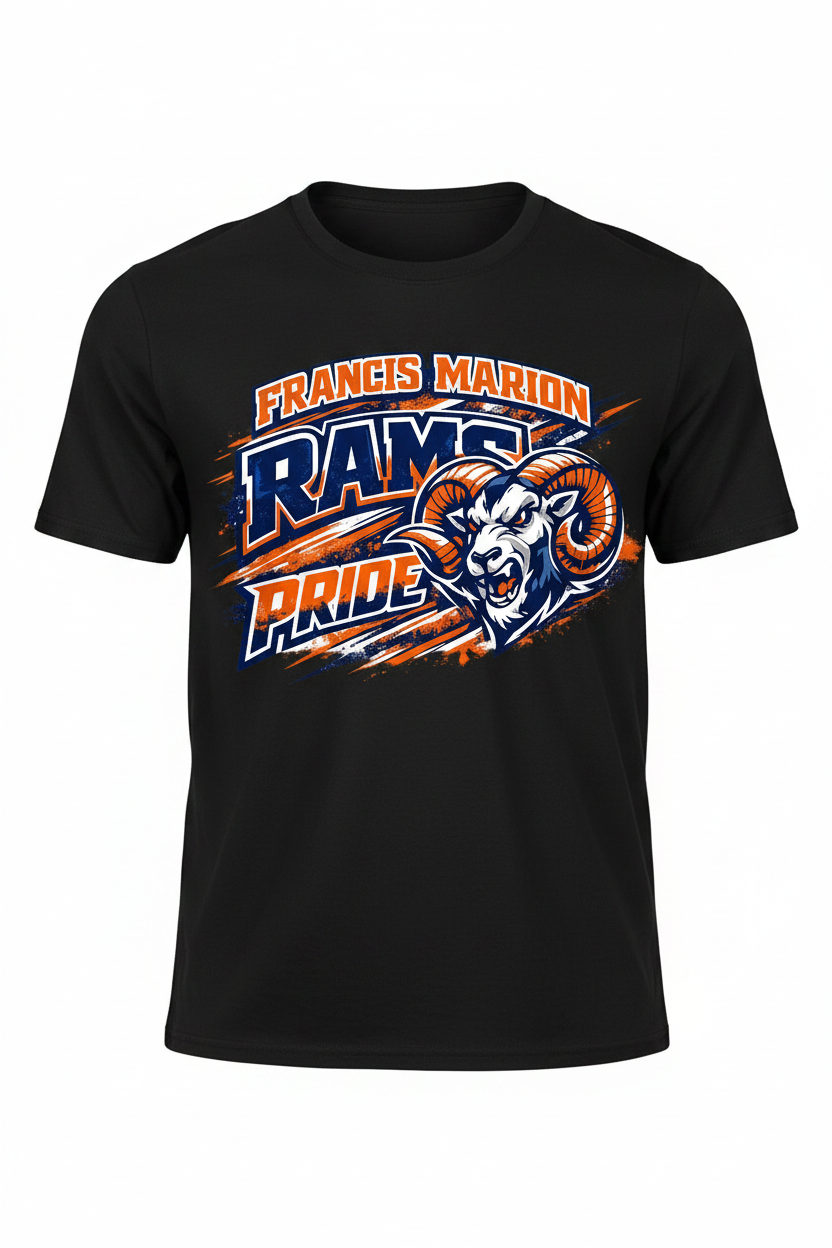 Black - Francis Marion Rams Pride T-Shirt