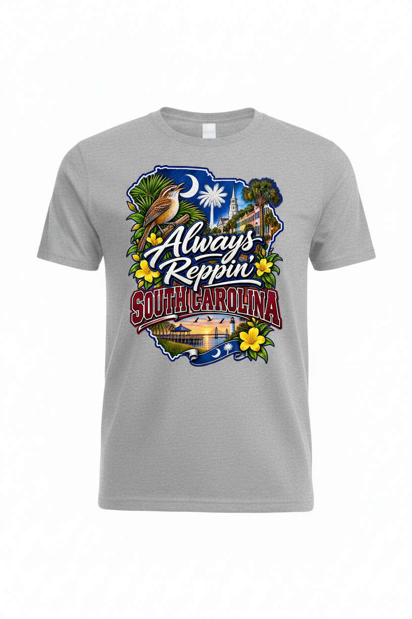 Always Reppin South Carolina T-Shirt - Grey