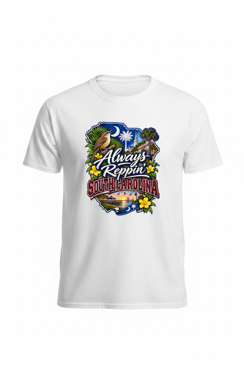 Always Reppin South Carolina T-Shirt - White