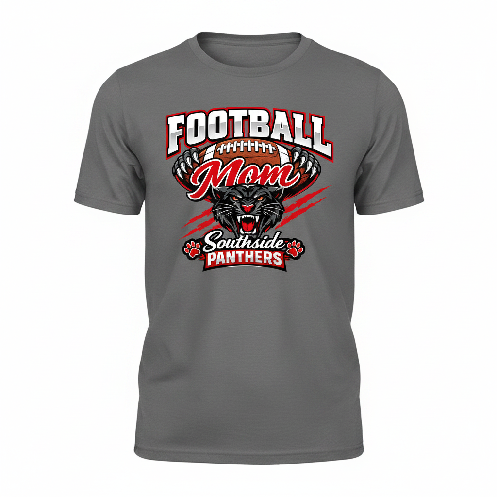 Football Mom T-Shirt - Gray