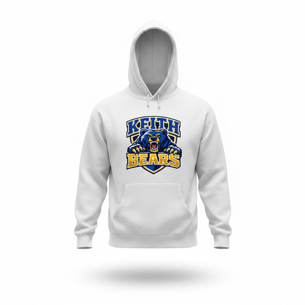 Keith Bears Custom Print Hoodie - White