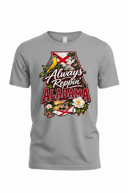 Always Reppin Alabama T-Shirt - Grey