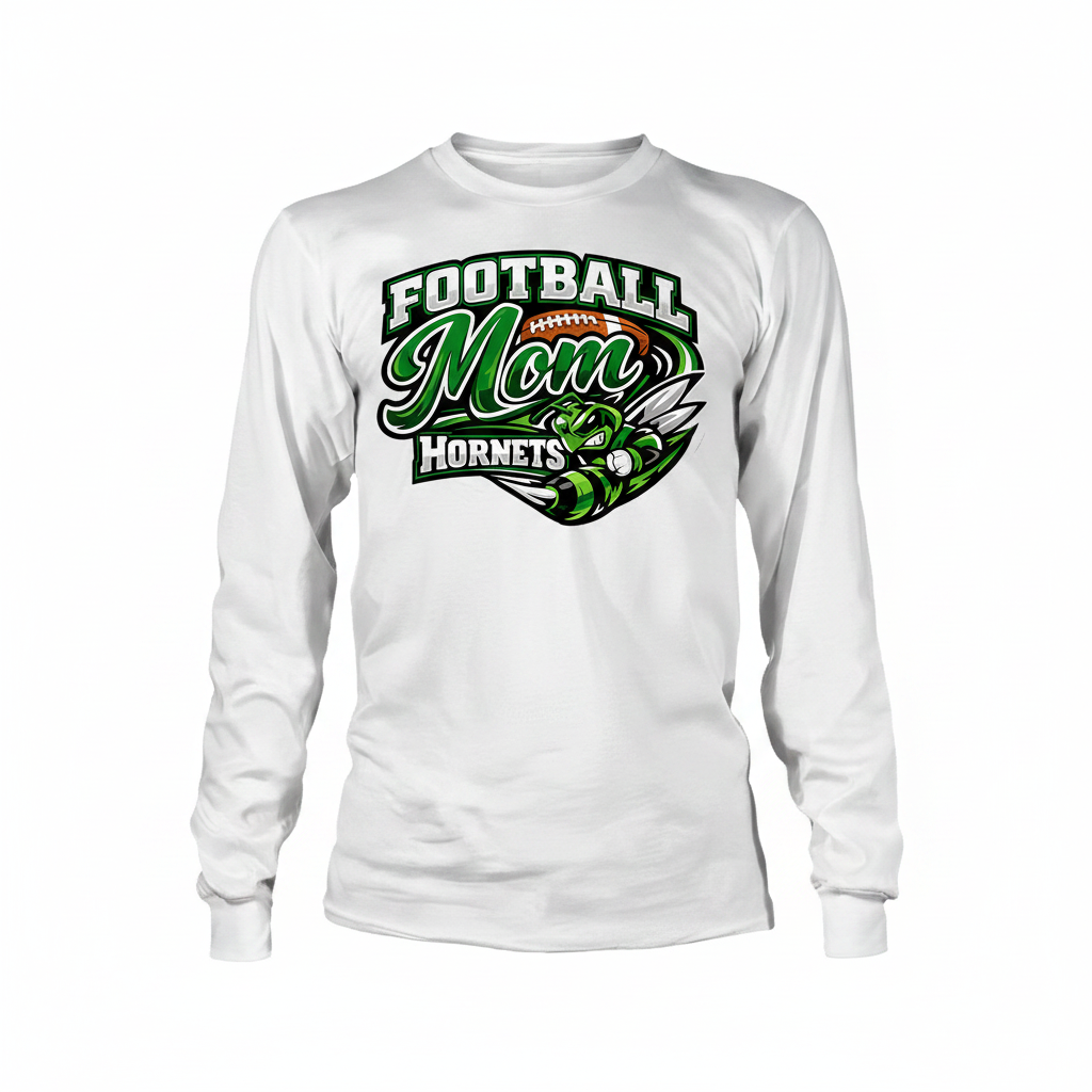 Hornets Football Mom Long Sleeve - White