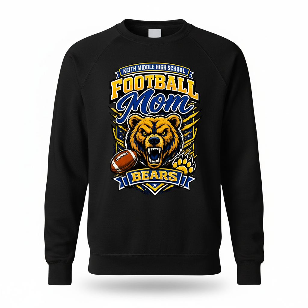 Football Mom Crewneck - Black
