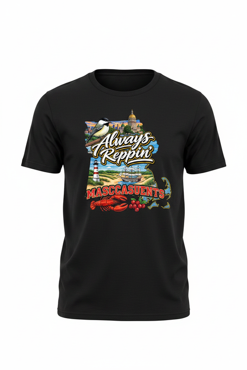 Always Reppin Massachusetts T-Shirt - Black