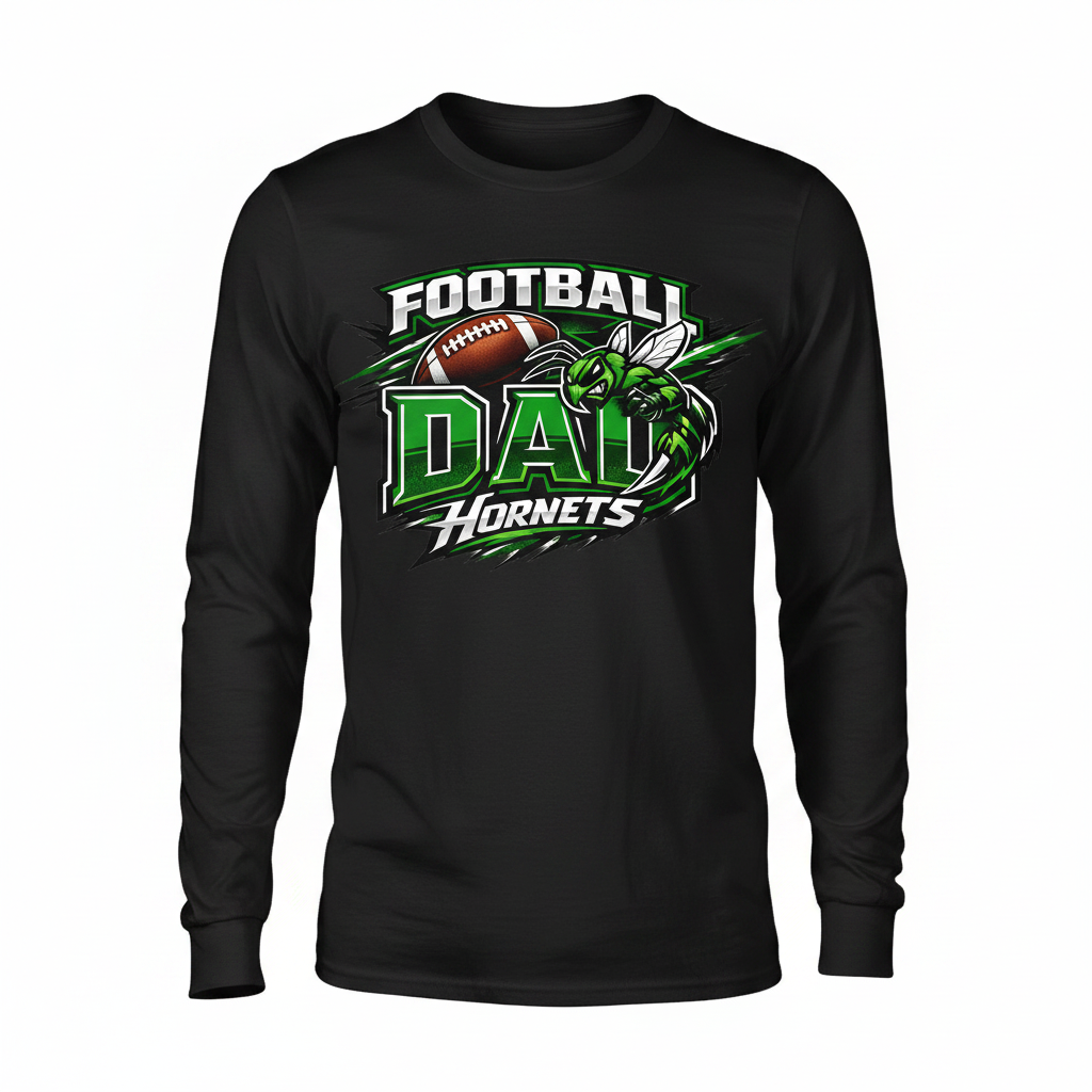 Hornets Football Dad Long Sleeve - Black