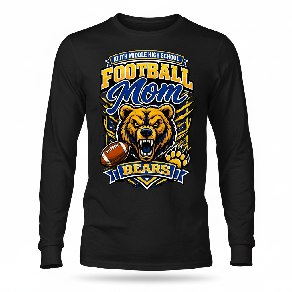 Football Mom Long Sleeve - Black
