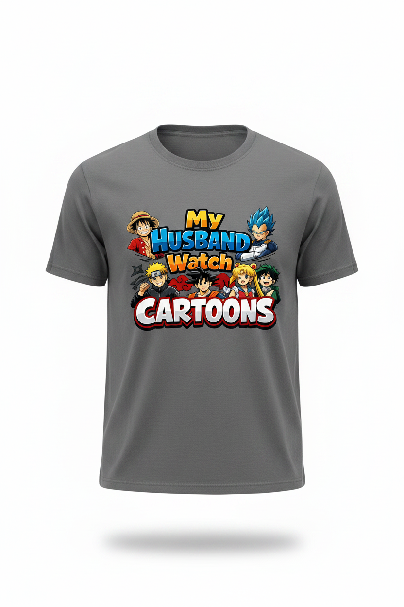 Gray Front - My Husband Watch Cartoons Anime T-Shirt