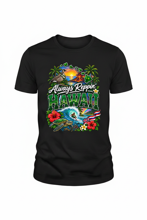Always Reppin Hawaii T-Shirt - Black