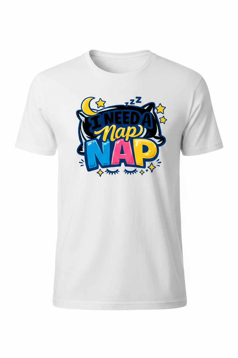 White - I Need A Nap Nap T-Shirt