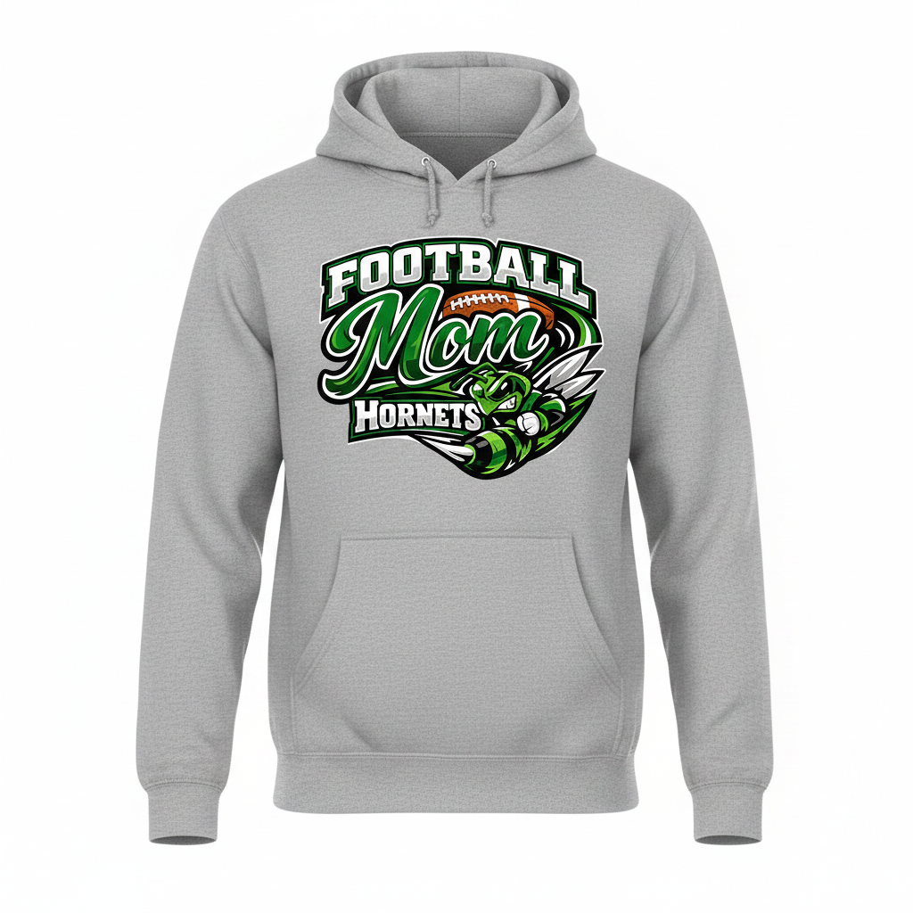 Hornets Football Mom Hoodie - Gray