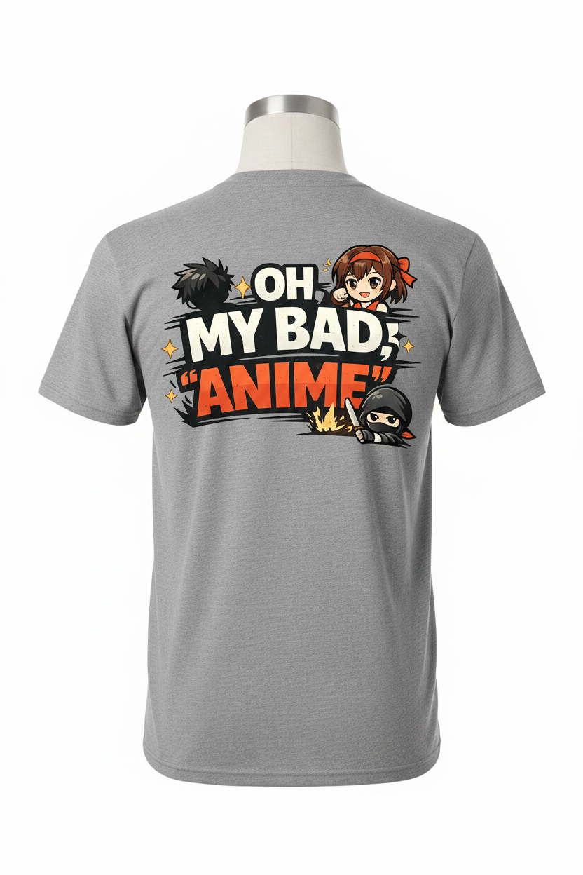 Gray Back - Oh My Bad Anime T-Shirt